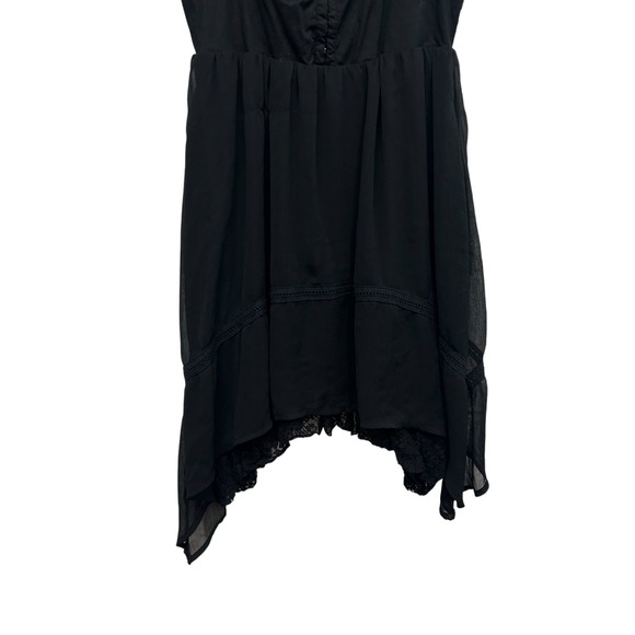 Hot Topic Black Lace Dress Womens L Goth Y2K Dark Romance Asymmetrical - Picture 3 of 7
